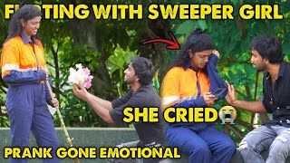 Flirting With Cute Sweeper Girl Prank 🧹👩❤️  Prank Gone Emotional 💔SHE CRIED 😭  Kovai 360 [upl. by Noroj673]