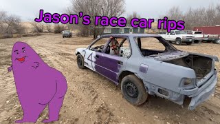 Driving Jason’s dirt track car and he breaks the yfz450 [upl. by Enyleuqcaj]