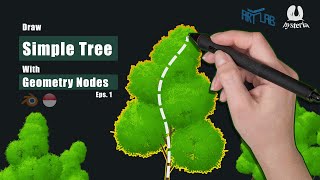 Make Gibli Stylized Tree with Geometry Node on Blender Part 1 [upl. by Ury]