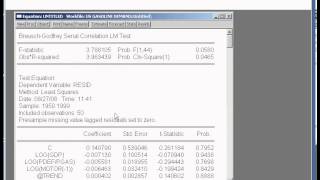 Diagnostic Testing using EViews [upl. by Dimitry]