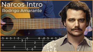 Narcos Intro  Rodrigo Amarante Simple Guitar Tab [upl. by Aneert]