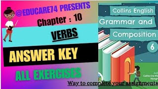 6th Lesson 10 Verbs answer key Class 6th Collins English Grammar and Composition [upl. by Fabiola]