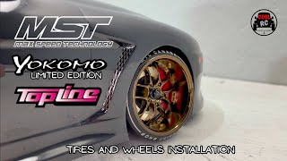 MST RMX 25 Toyota JZ3  I install the Yokomo limited edition tires on Premium Topline wheels [upl. by Madancy213]