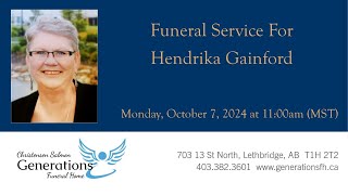 Funeral Service for Hendrika Gainford [upl. by Frieder794]