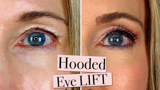 INSTANT EYE LIFT Disguise Your Sagging Hooded Eye Lids with Makeup [upl. by Nivram]