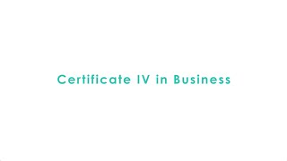 CERTIFICATE IV IN BUSINESS  IAN AIRD [upl. by Oramug28]