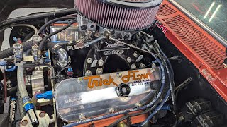 67 Chevy II SS Nova Small Tire Trick Flow PowerPort heads Ported 548 BBC 93 octane pump gas [upl. by Esinej203]