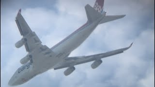 SCREAMING Cargolux 747400 Takeoff from John F Kennedy International Airport JFK [upl. by Grizel]