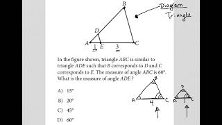 In the figure shown triangle ABC is similar to triangle ADE such that B corresponds to D and C [upl. by Tallia550]