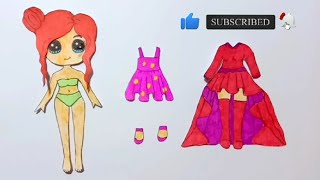 How to make a paper doll  Zed cute drawings [upl. by Ern]