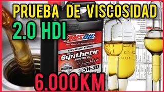 Amsoil Signature Series 5w30 6000km prueba de viscosidad a 26° [upl. by Dhu251]