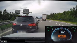 Autobahn emergency braking at 200 kmh [upl. by Gnap515]