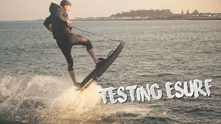 ESURF testing next generation electric surfboard [upl. by Treblihp418]