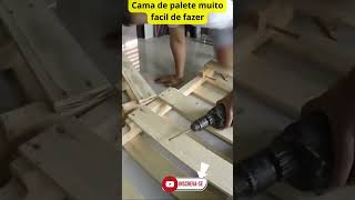 🔨 como fazer moveis de pallets Cama de PALETE fácil shorts tiktok [upl. by Enetsuj]