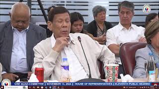 FPRRD DUMALO SA ELEVENTH PUBLIC HEARING OF THE HOUSE QUADCOMMITTEE PART 1 [upl. by Arlette]