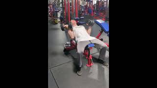 Incline Dumbbell Curls 55 pounds each 1x10 [upl. by Louls]