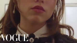 Jenna Ortega Tries on Her Met Gala Dress [upl. by Enirual]