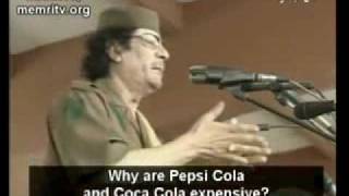 Khadaffi håller tal om Coca Cola och Pepsi [upl. by Bore]