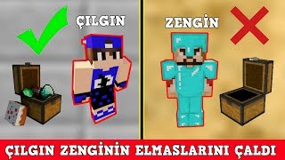 ZENGİN VS FAKİR 124  Çılgın Zenginin Elmaslarını Çaldı Minecraft [upl. by Nirb751]