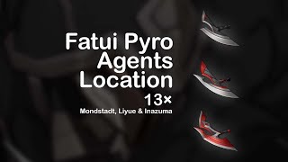 HuntersAgentsInspectors Sacrificial Knife Farm  Fatui Pyro Agent Locations  Genshin Impact [upl. by Ainegul590]