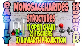 WHAT ARE MONOSACCHARIDES 3 WAYS OF STRUCTURAL REPRESENTATION OF MONOSACCHARIDES EASILY REMEMBER [upl. by Brinson]