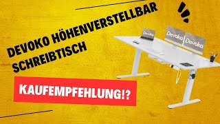 Bewertung von Devoko Höhenverstellbar Schreibtisch 160x80cm mit USBC Ladeanschluss  devoko [upl. by Aivyls901]