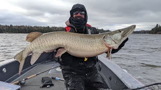 Vertical Jigging Tubes for GIANT LateFall Muskie on Lake of The Woods  S14 E20 [upl. by Krasnoff]