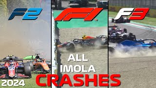 all crashes of the Imola weekend 2024 [upl. by Annovahs]