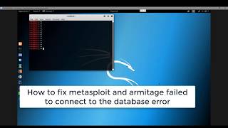 Metasploit Not connecting to database error fix 2019 [upl. by Loss984]