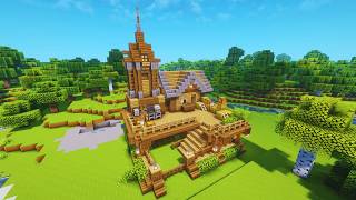 Minecraft But I Building a Simple Survival Cabin [upl. by Soph]