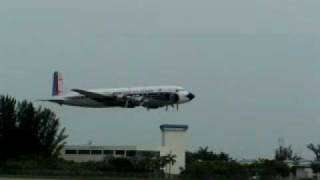 Eastern DC7B take off July 4th 2010 Opalocka airport Miami [upl. by Ycnan]