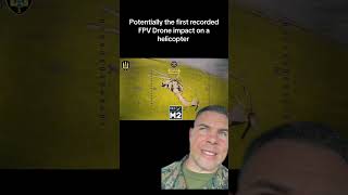 Potentially the first recorded FPV Drone impact on a Military Attack helicopter military army [upl. by Aicel]