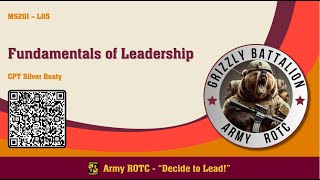 Fundamentals of Leadership  MSL201 Lesson 05  ROTC [upl. by Jea]