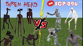 New SCP 096 VS Team Siren Head  Minecraft PE Can CURSED SCP096 win [upl. by Sallee]