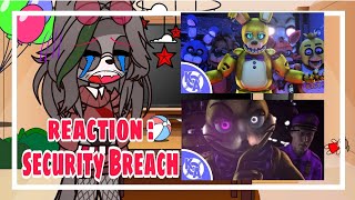 Security Breach React To Fnaf songs  Encryption and Monsters  FNAF Glitchtrap  Gacha Club [upl. by Dolora]