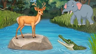 मगरमच्छ से अब कौन बचाएगा  Cartoon video  Moral Stories cartoon [upl. by Bronez]