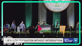 USF holds graduation without disruption after days of proPalestine protests [upl. by Ecirtaed345]