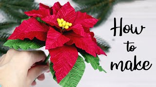 Poinsettia Paper Flower Tutorial  How to Make Poinsettia DIY [upl. by Daven123]