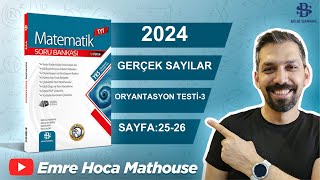 Bilgi Sarmal  Tyt Matematik  1Bölüm GERÇEK SAYILAR  Oryantasyon Test 3  Sayfa 2526  ​ [upl. by Lapham]