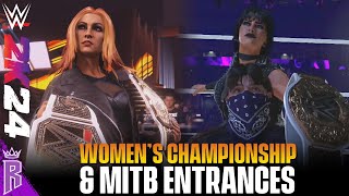 WWE 2K24 Womens Championship amp MITB Entrances WWE2K24 [upl. by Di126]