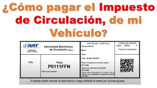 ¿Cómo pagar el impuesto de Circulación de mi vehículo PAGO DEL IMPUESTO DE CIRCULACIÓN [upl. by Leuamme]