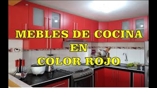 Muebles de cocina en Melamina de color Rojo [upl. by Ahsieit]