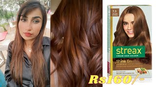 Streax Hair Color 73 Golden Blonde at Home  Review amp Demo in Hindi  streaxhaircolor [upl. by Karlie350]