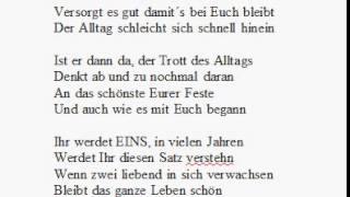 Gedicht zur Hochzeit  Wenn zwei Menschen Hochzeit feiern [upl. by Nylissej]