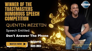 District 119 Humorous Speech Competition Winner for 20222023 [upl. by Danita]