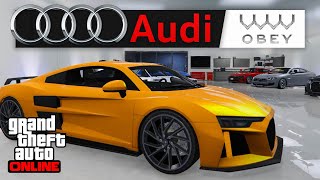 Ultimate Audi Garage with Real Life Cars in GTA 5 Online [upl. by Ennovyhc]