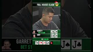 Andy VS Garrett Full Houses Clash poker pokeronline pokershorts pokerstars pokernight [upl. by Arundell766]