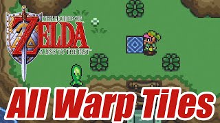 The Legend of Zelda A Link to the Past  All Warp Tiles [upl. by Erapsag968]