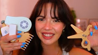 ASMR Giving You a Wooden Haircut and Makeover 😴 layered sounds makeup pampering [upl. by Nire558]