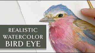 Realistic Watercolor Bird Eye Trick  Easy Step by Step Tutorial [upl. by Retsel]